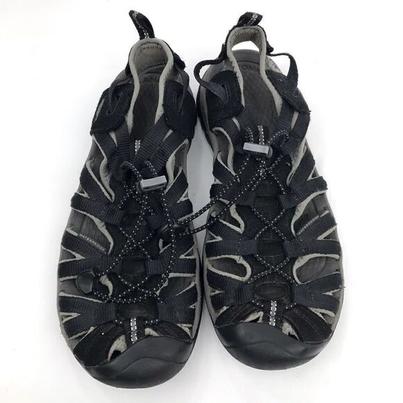 Keen Whisper Black Gray Waterproof Anti Odor Anatomic Footbed Performance Sandal - Picture 1 of 12
